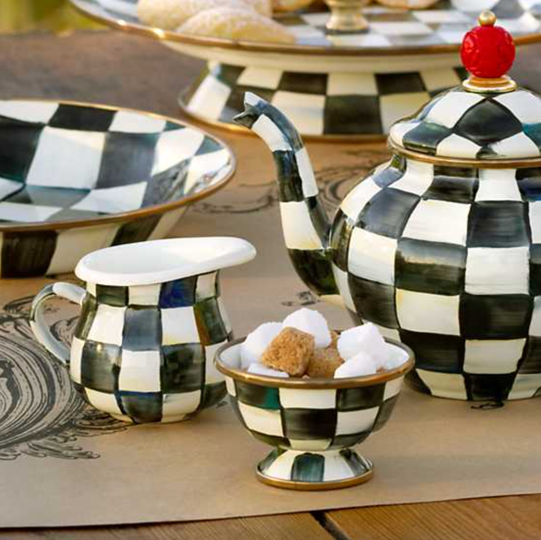 MacKenzie Childs Courtly Check Enamel Little Creamer