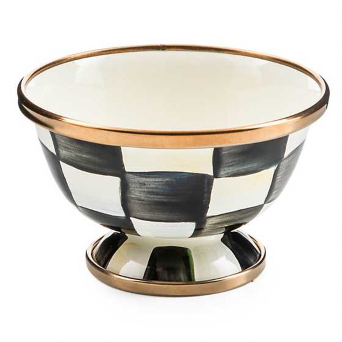 MacKenzie Childs Courtly Check Enamel Little Sugar Bowl