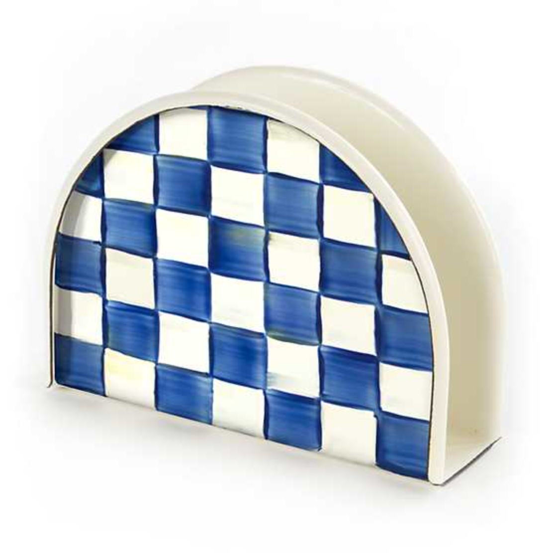 MacKenzie Childs Royal Check Enamel Napkin Holder
