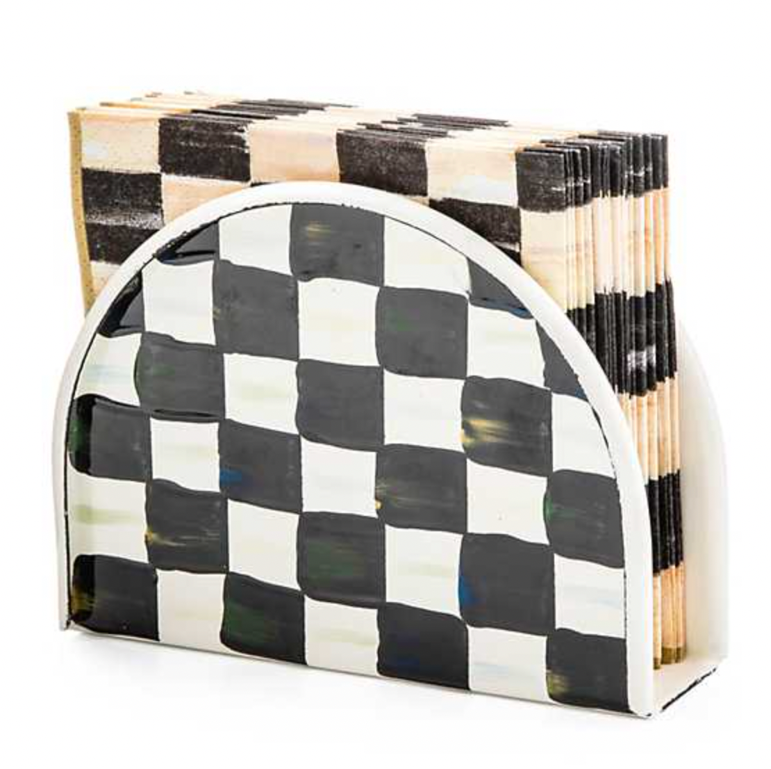 MacKenzie Childs Courtly Check Enamel Napkin Holder