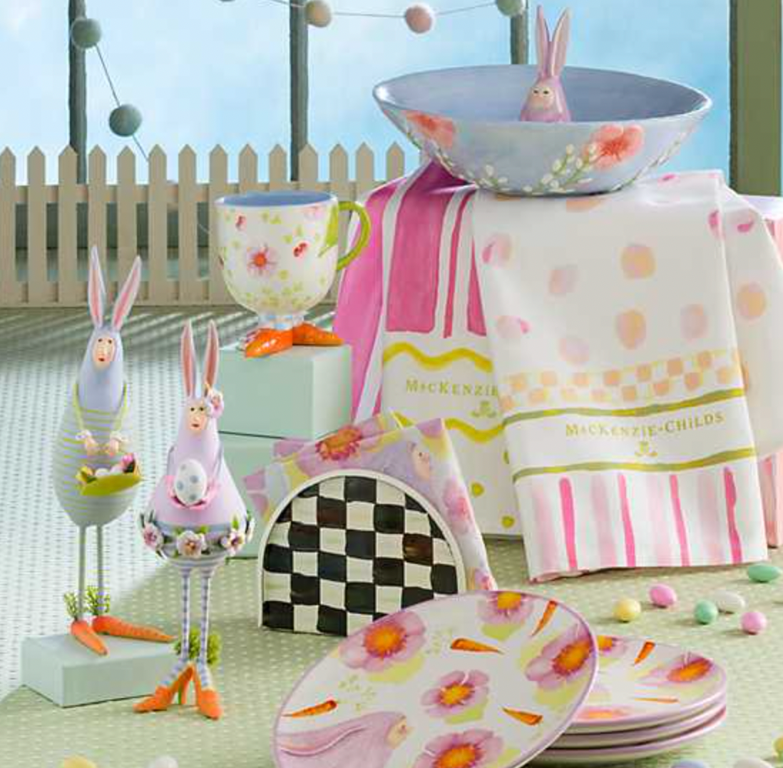 MacKenzie Childs Courtly Check Enamel Napkin Holder