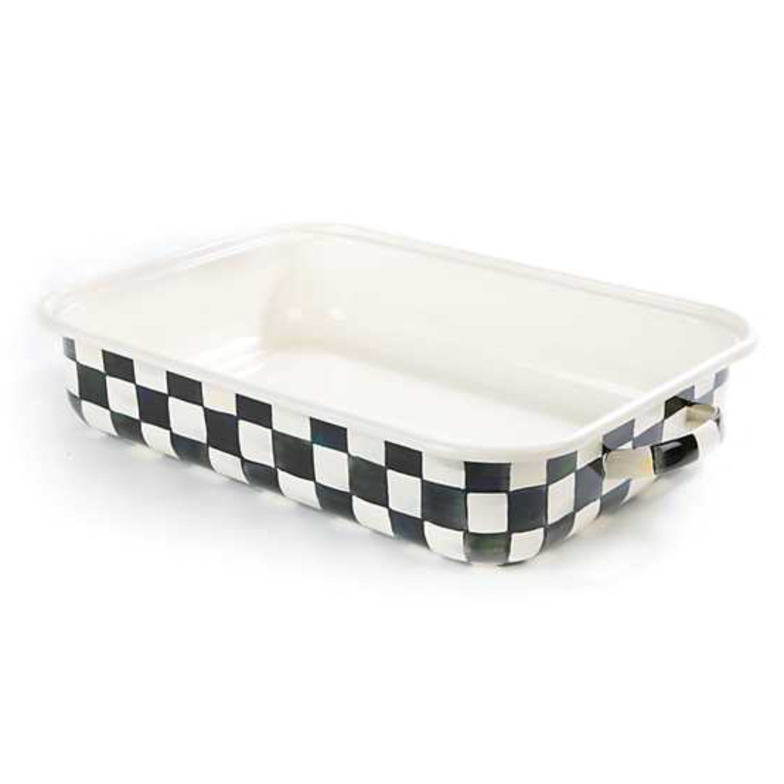 MacKenzie Childs Courtly Check Enamel Roasting Pan with Rack
