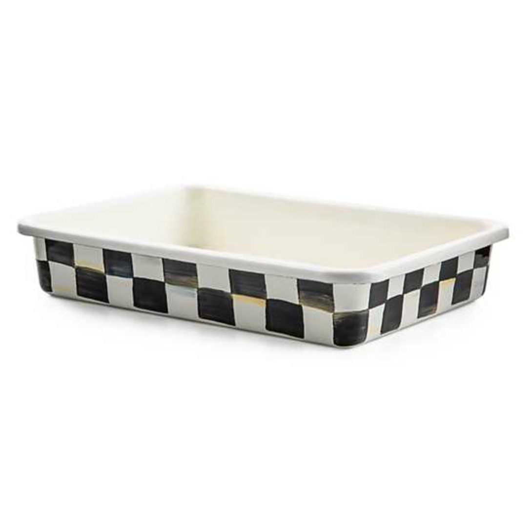 MacKenzie Childs Courtly Check Enamel Baking Pan - 9" x 13"
