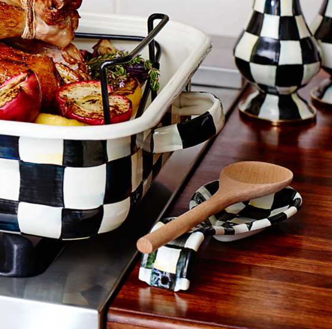 MacKenzie Childs Courtly Check Enamel Spoon Rest