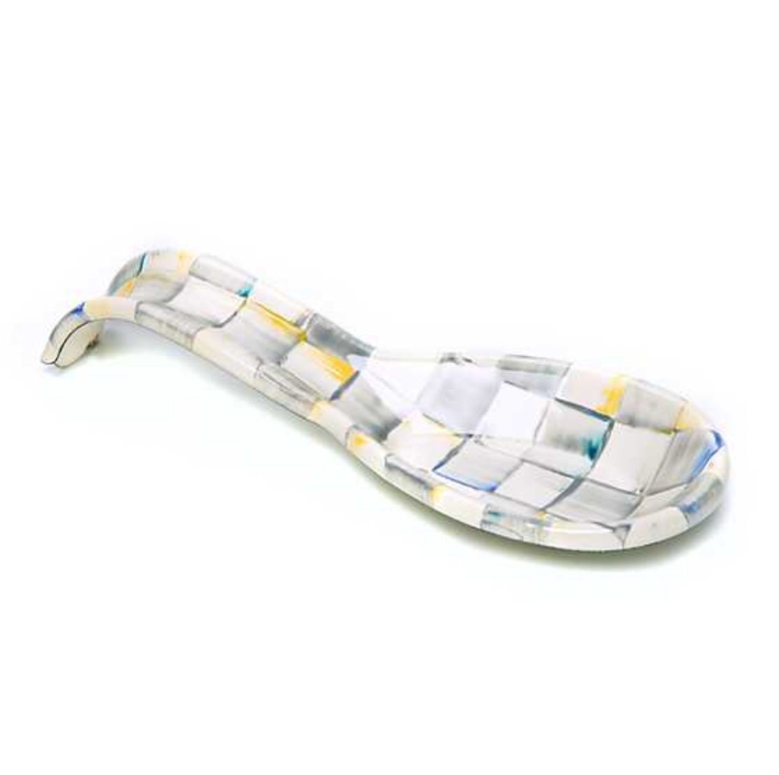 MacKenzie Childs Sterling Check Enamel Spoon Rest