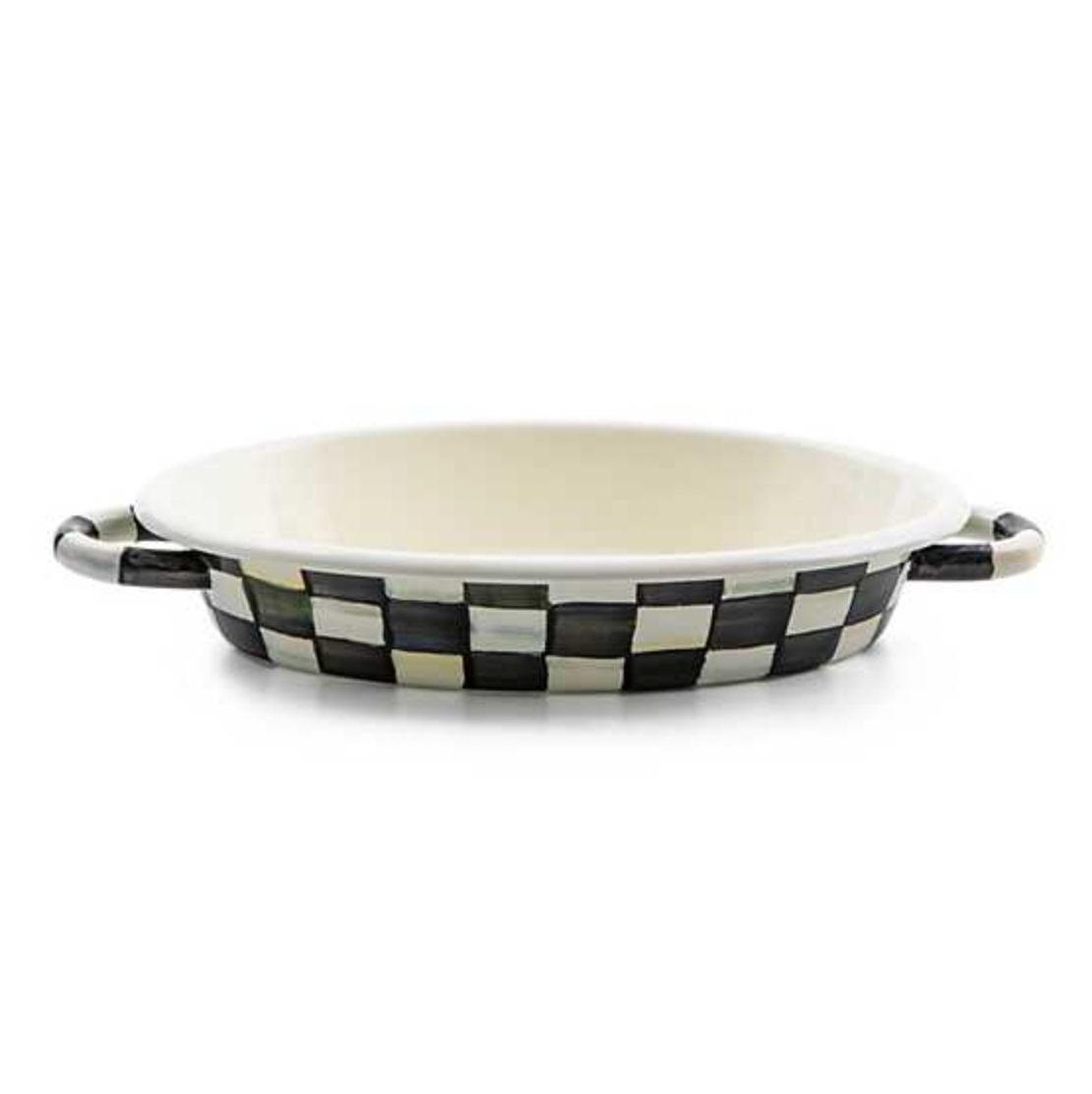 MacKenzie Childs Courtly Check Enamel Oval Gratin Dish
