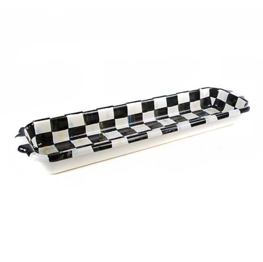 MacKenzie Childs Courtly Check Enamel Baguette Dish