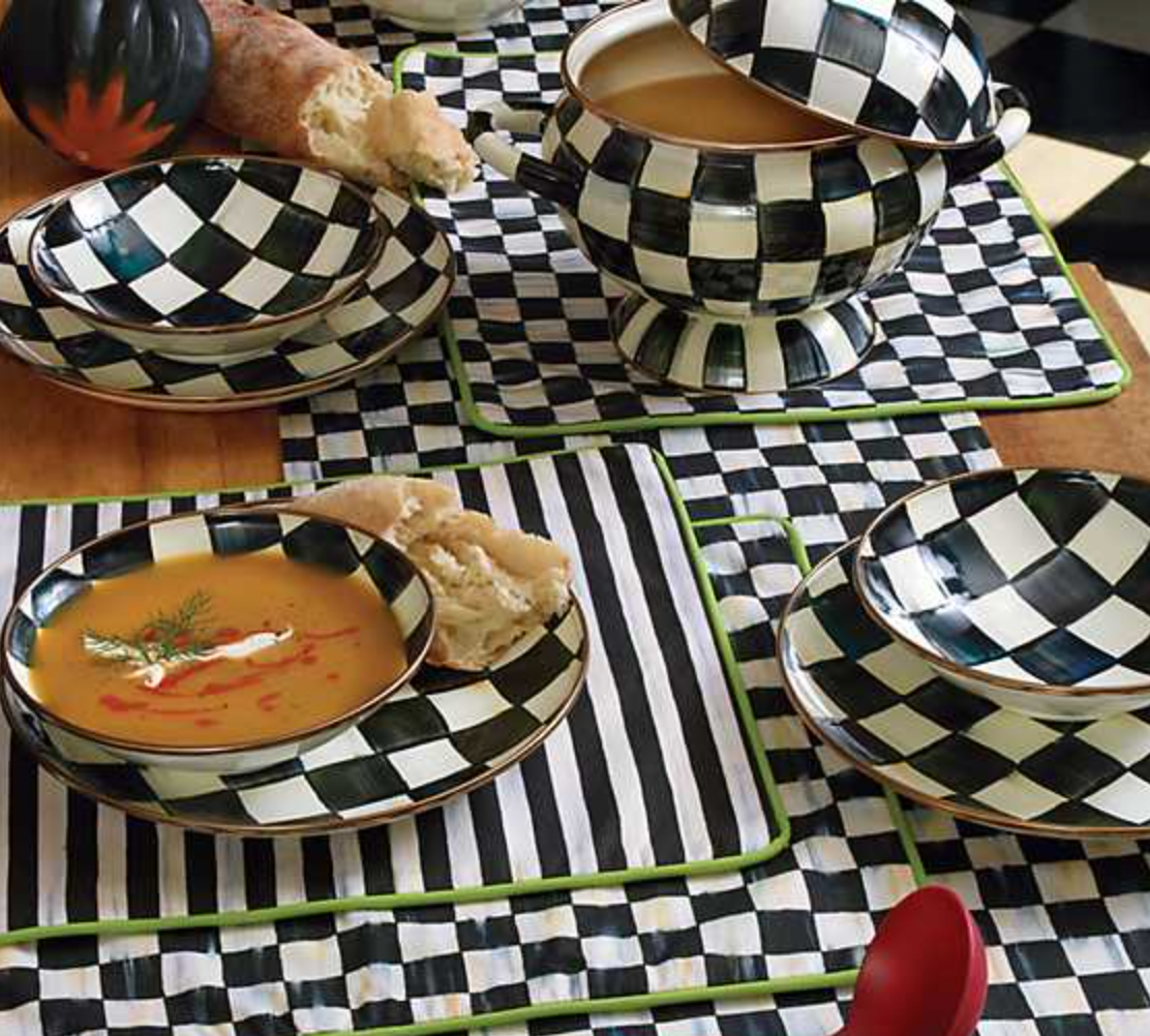 MacKenzie Childs Courtly Check Enamel Tureen