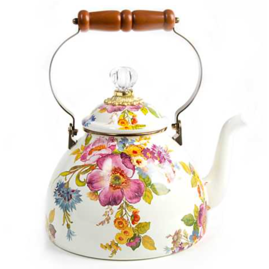 MacKenzie Childs Flower Market Enamel Tea Kettle - 3 Quart