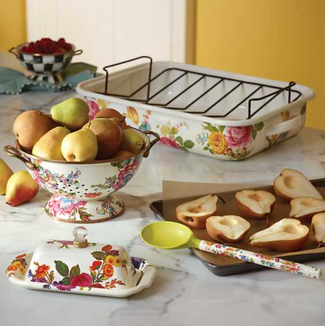 MacKenzie Childs Flower Market Enamel Colander