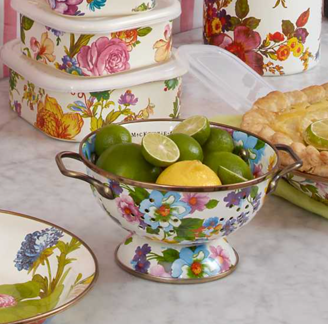 MacKenzie Childs Flower Market Enamel Colander