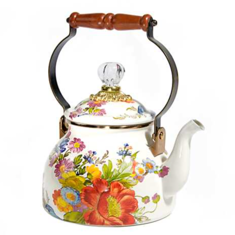 MacKenzie Childs Flower Market Enamel Tea Kettle - 2 Quart