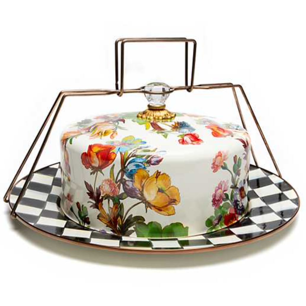 MacKenzie Childs Flower Market Enamel Cake Carrier