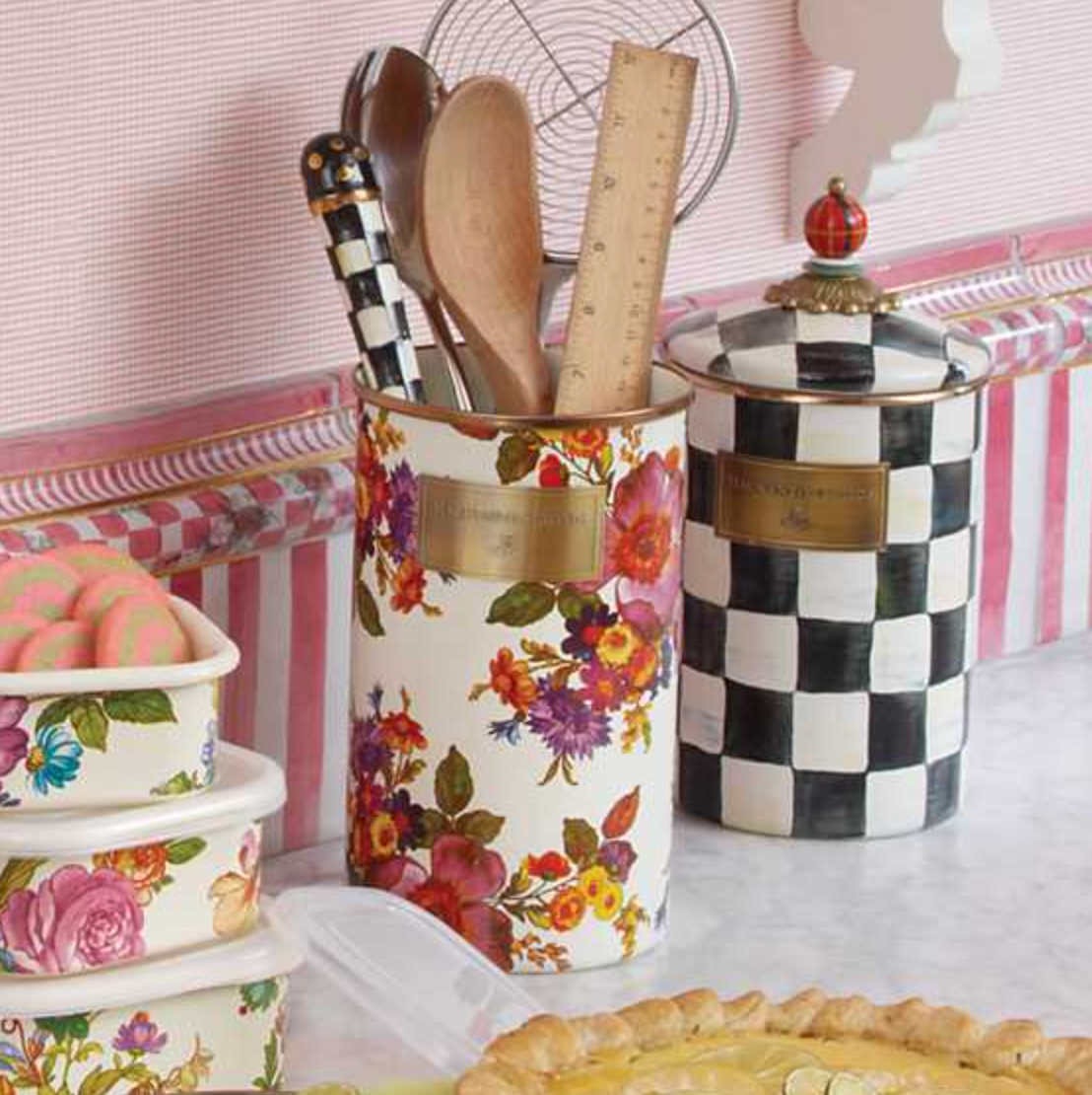 MacKenzie Childs Flower Market Enamel Utensil Holder