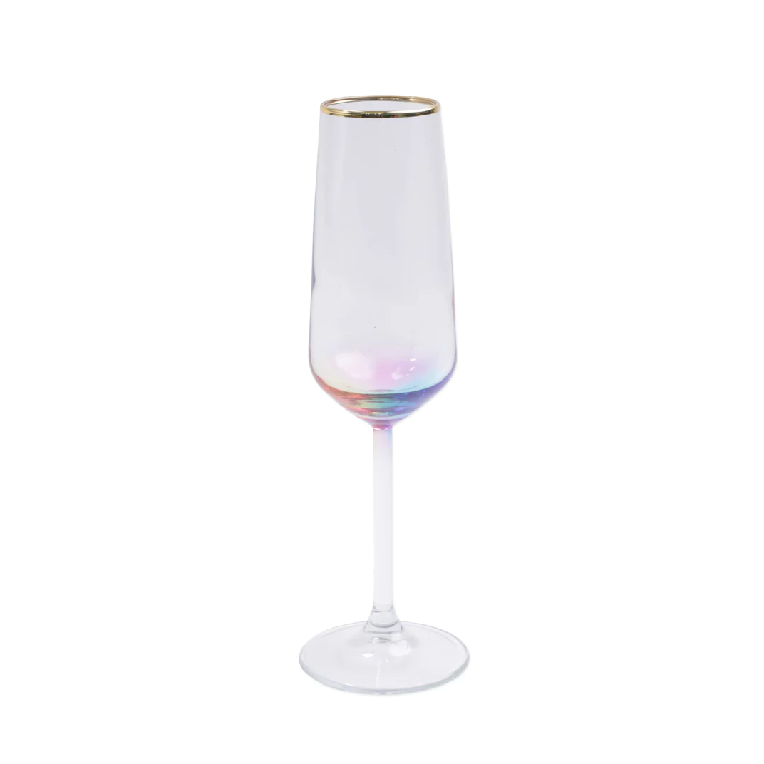 VIETRI Rainbow Champagne Glass Set of 4
