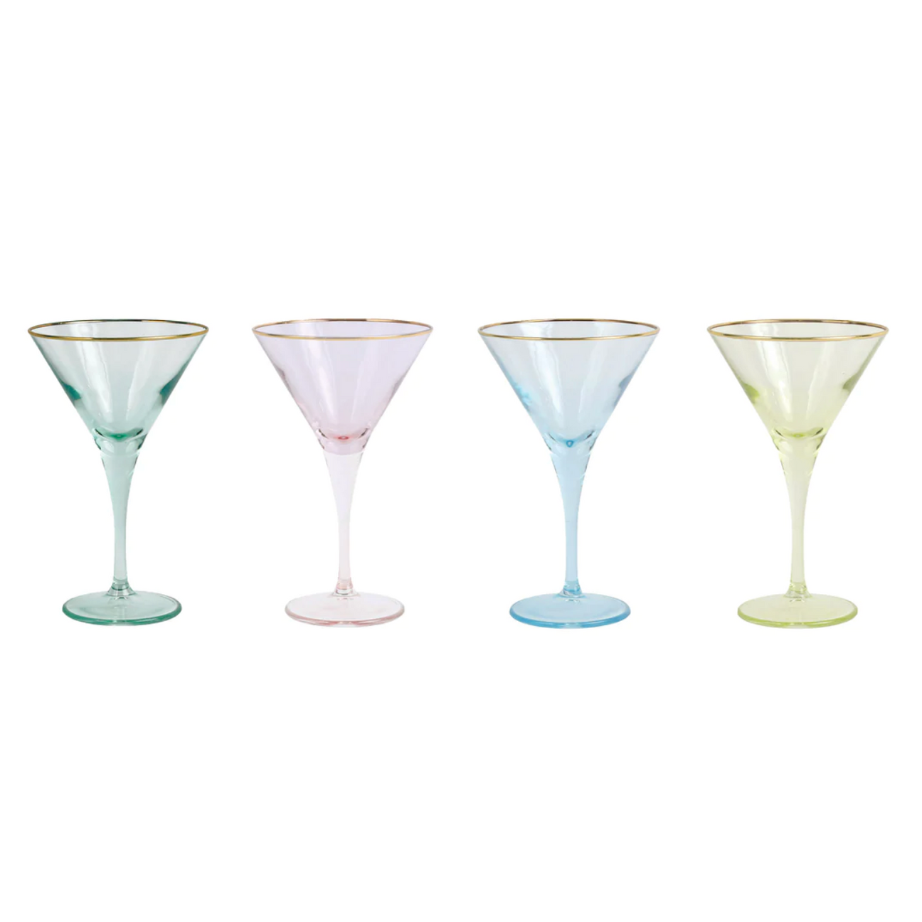 VIETRI Rainbow Assorted Martini Glasses - Set of 4