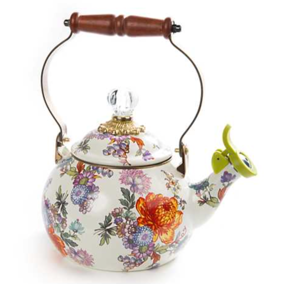 MacKenzie Childs Flower Market Whistling Tea Kettle - 2 Quart