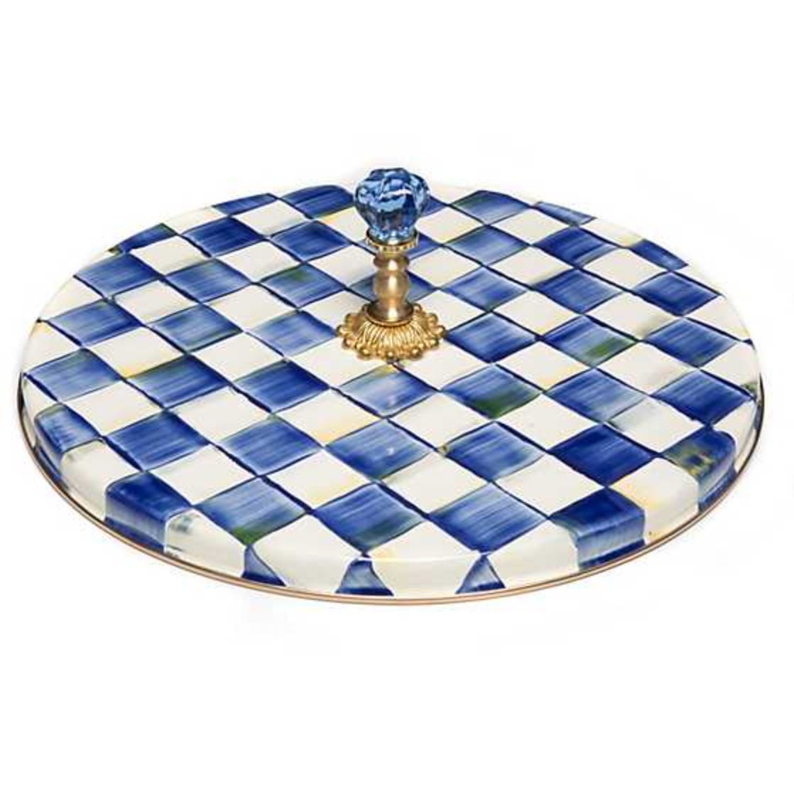MacKenzie Childs Royal Check Enamel Cheese Course