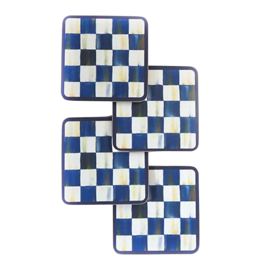 MacKenzie Childs Royal Check Cork Back Coasters