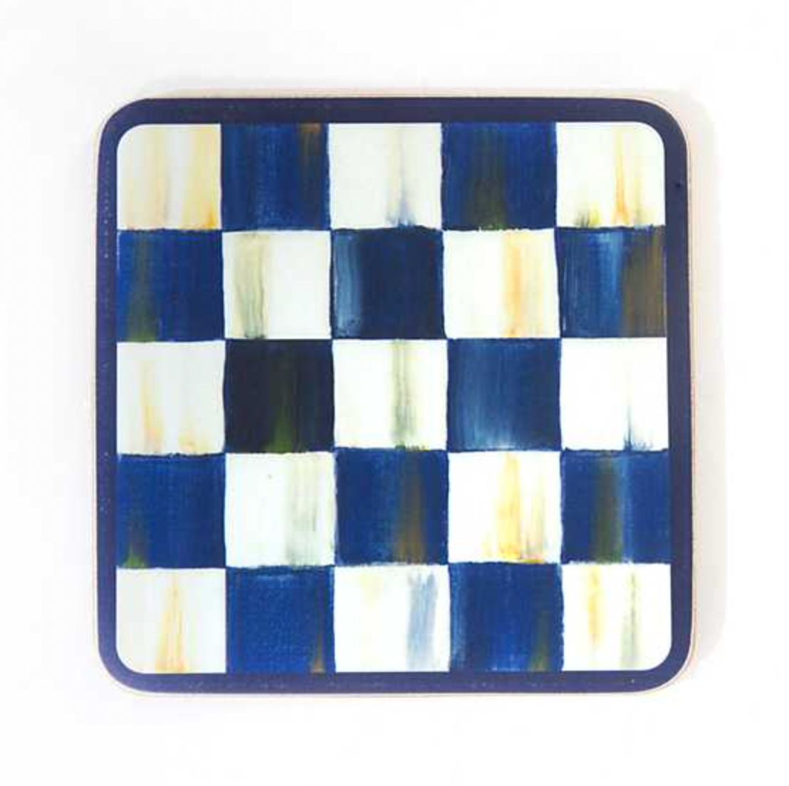 MacKenzie Childs Royal Check Cork Back Coasters