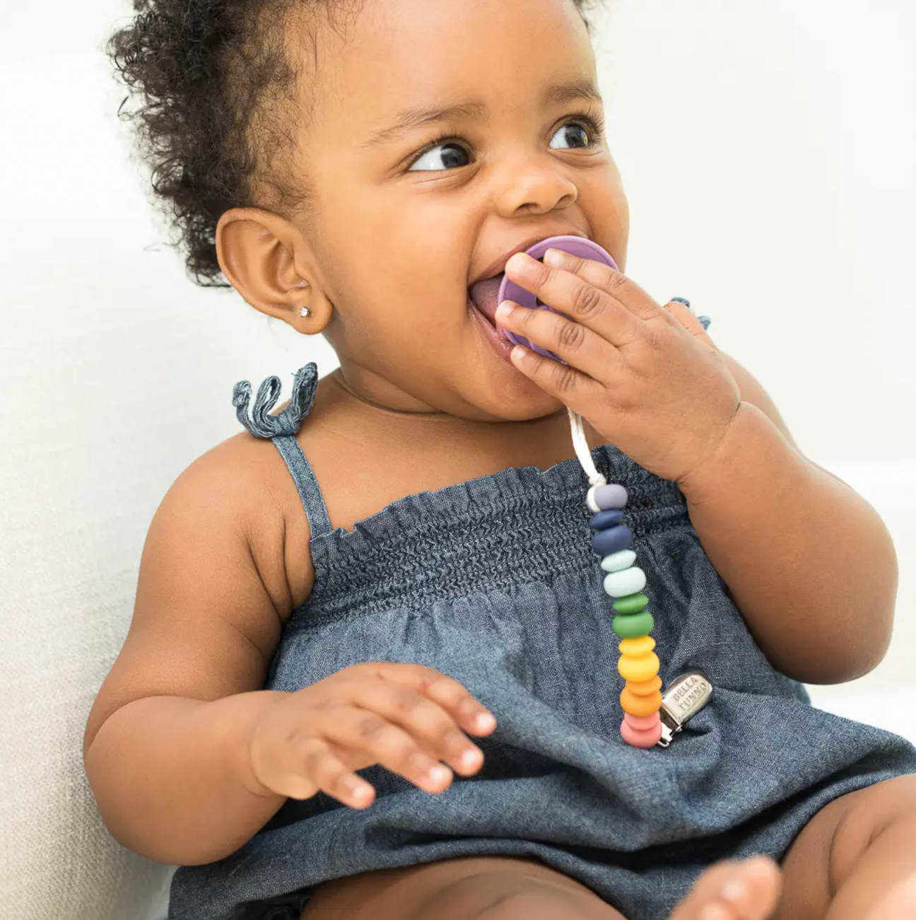 Bella Tunno Rainbow Multi Pacifier Clip