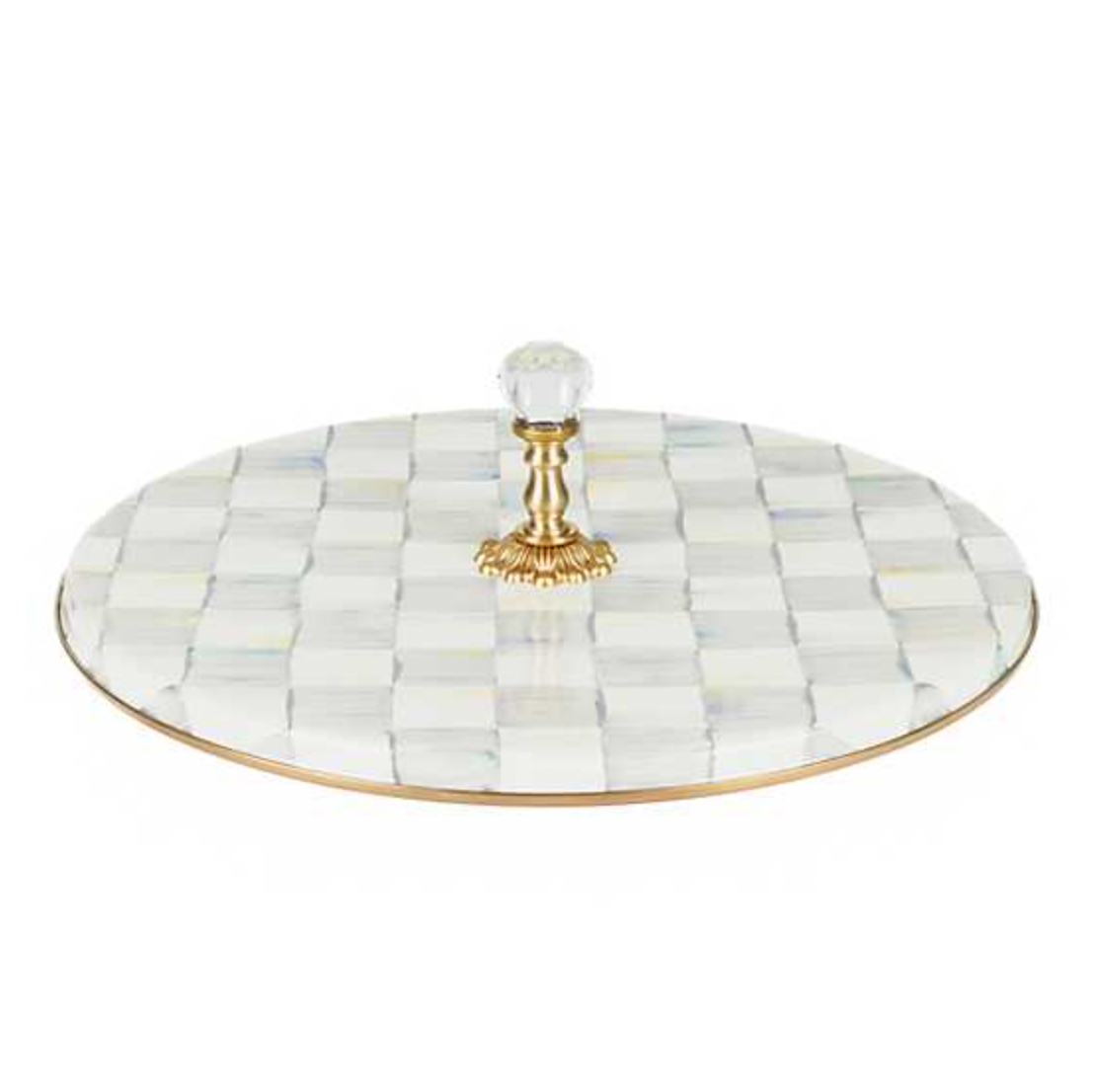 MacKenzie Childs Sterling Check Enamel Cheese Course