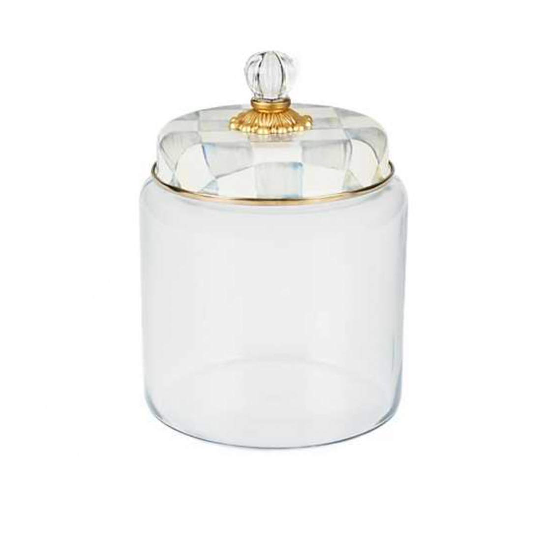 MacKenzie Childs Sterling Check Kitchen Canister - Large