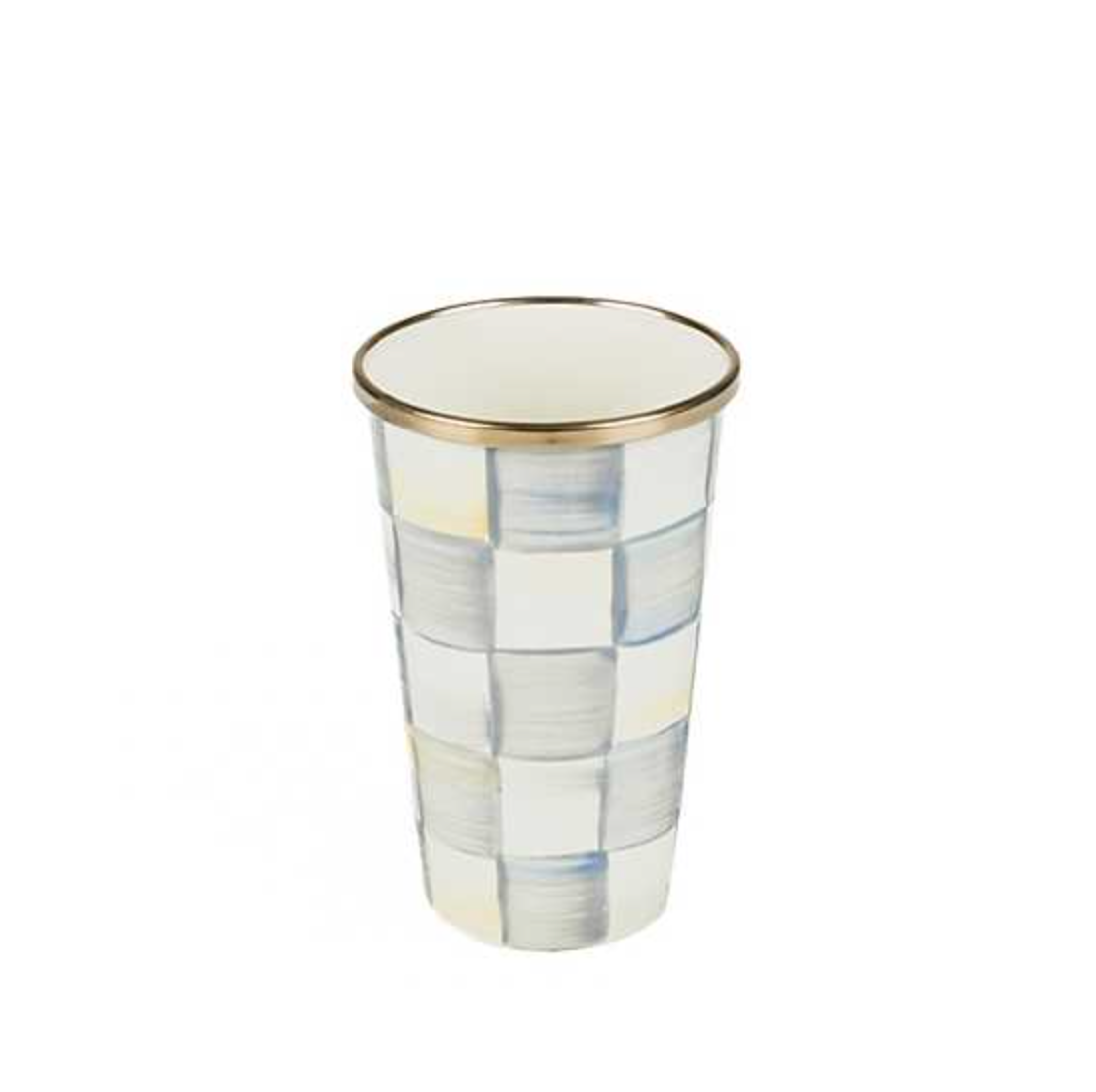 MacKenzie Childs Sterling Check Enamel Tumbler