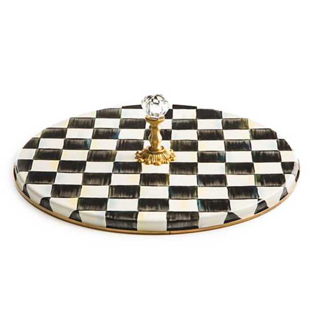 MacKenzie Childs Courtly Check Enamel Cheese Course