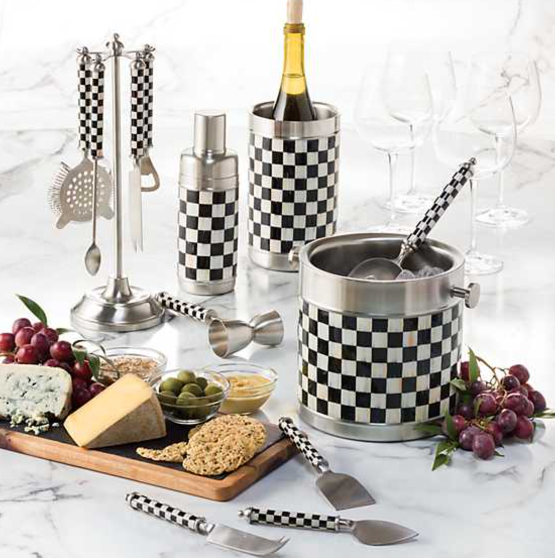 MacKenzie Childs Courtly Check Ice Bucket