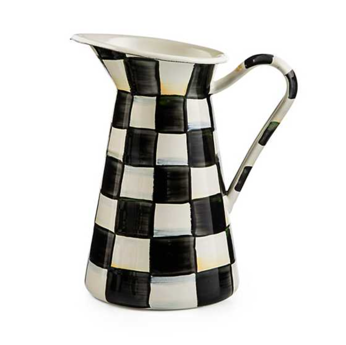 MacKenzie Childs Courtly Check Enamel Practical Pitcher