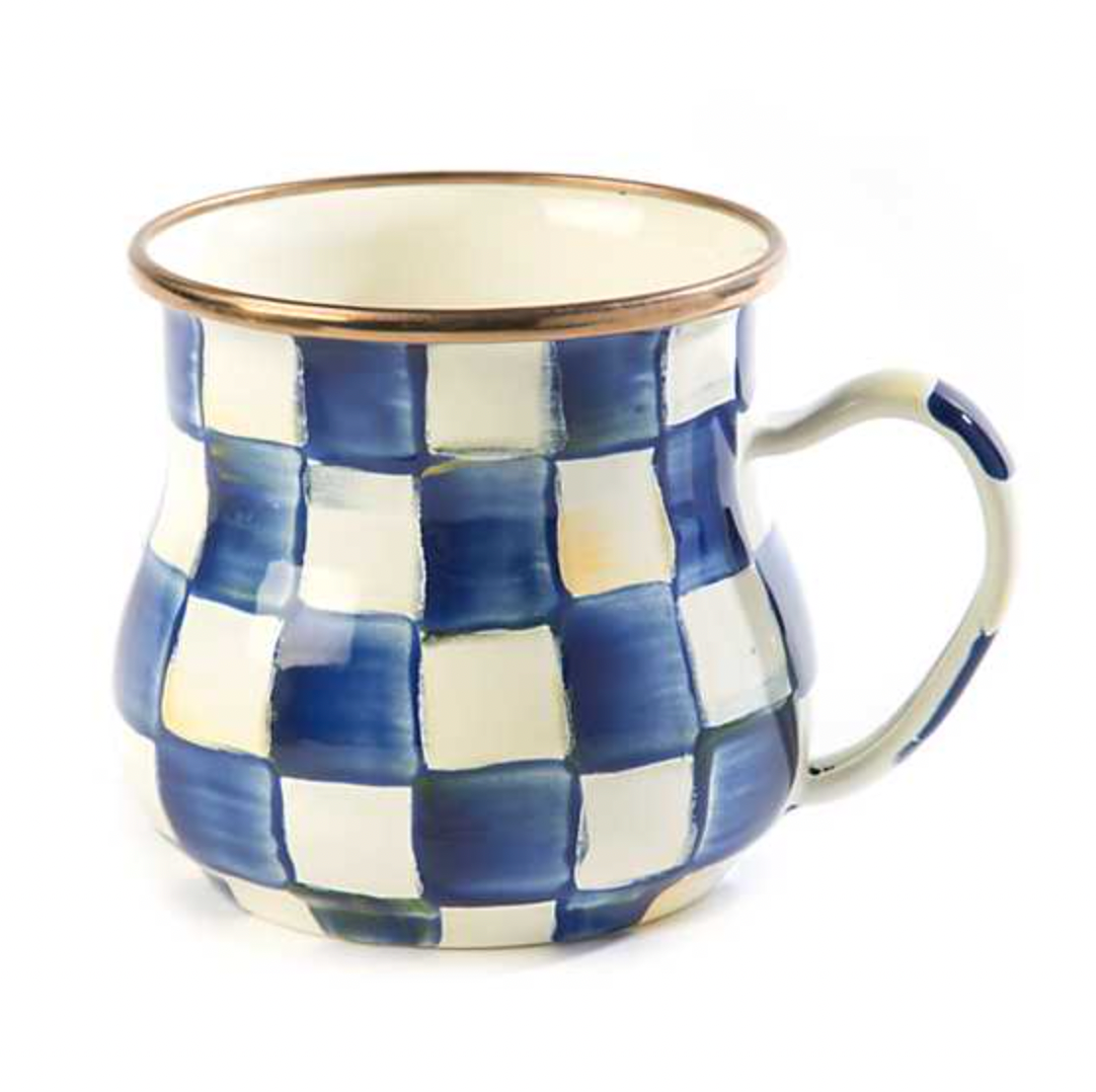 MacKenzie Childs Royal Check Enamel Mug