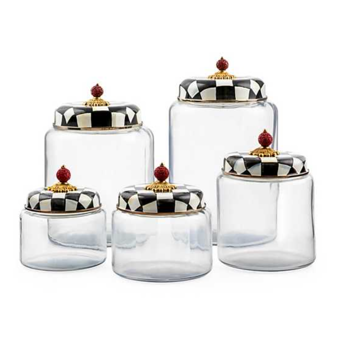MacKenzie Childs Courtly Check Kitchen Canister, Medium