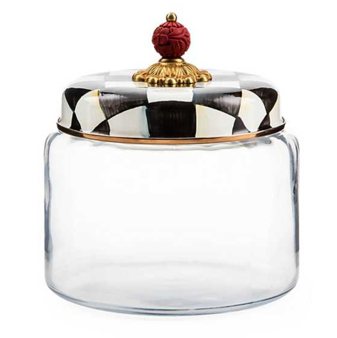 MacKenzie Childs Courtly Check Kitchen Canister, Medium