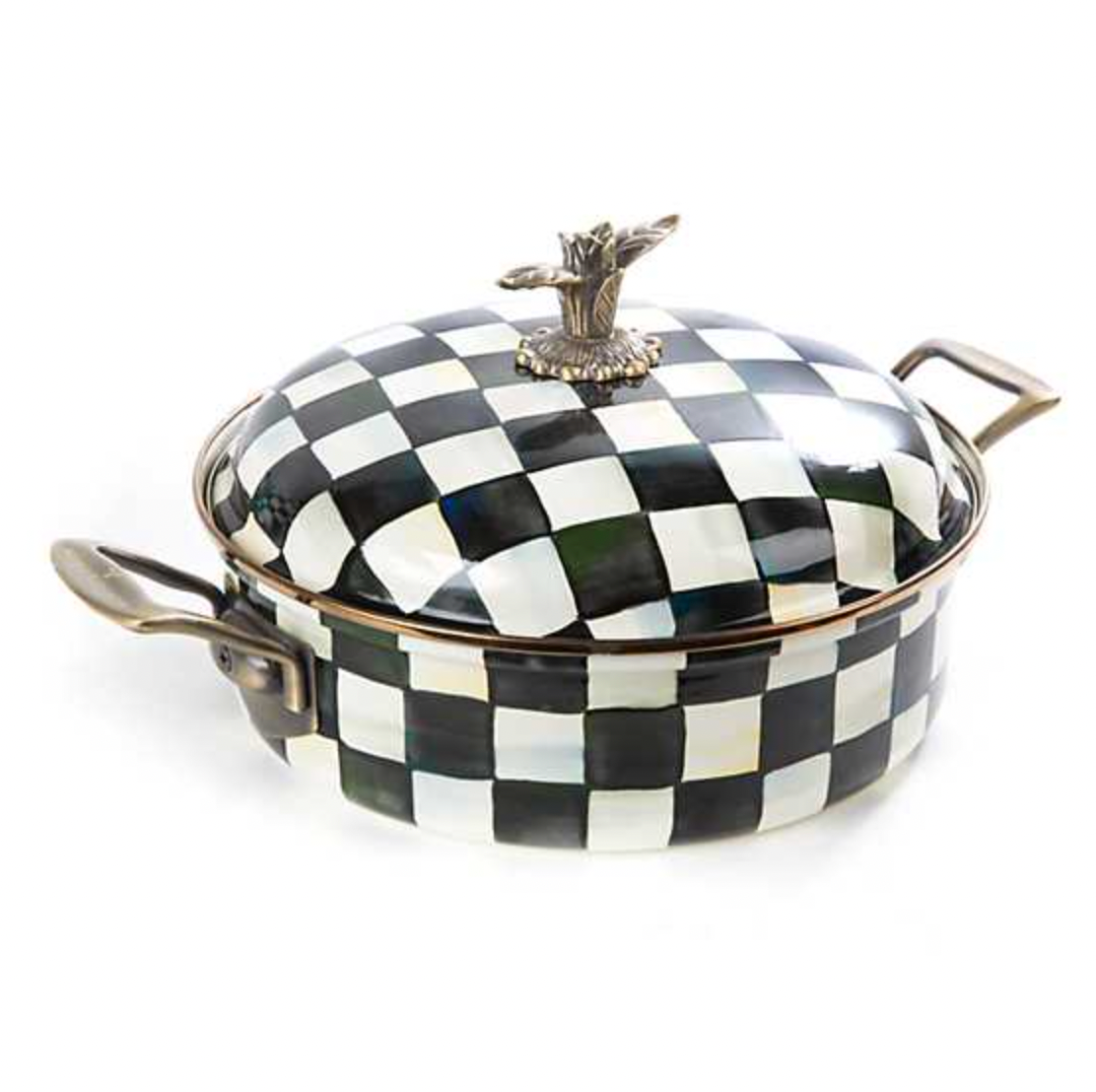 MacKenzie Childs Courtly Check Enamel Casserole