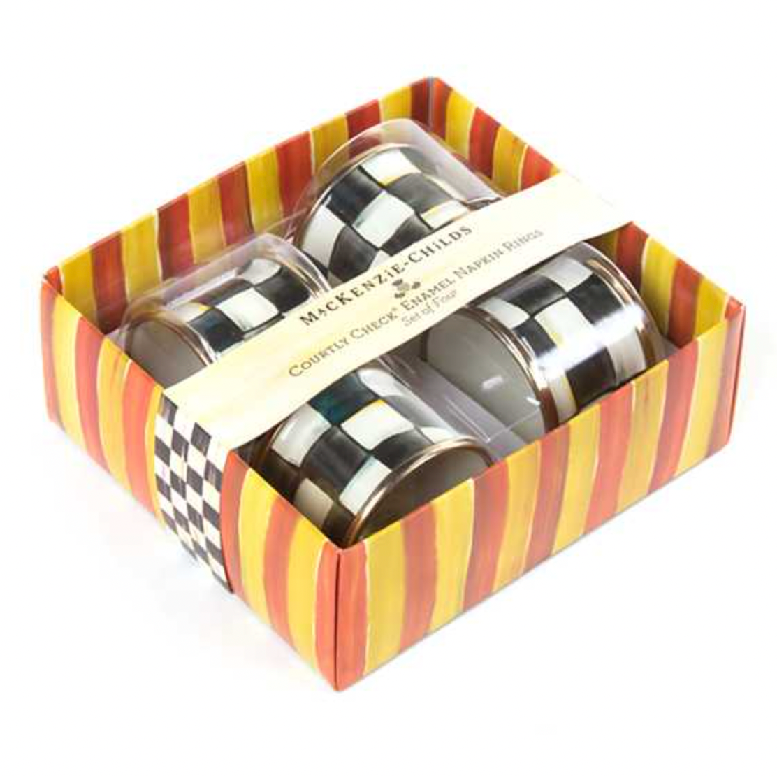 MacKenzie Childs Enamel Napkin Rings - Set of 4
