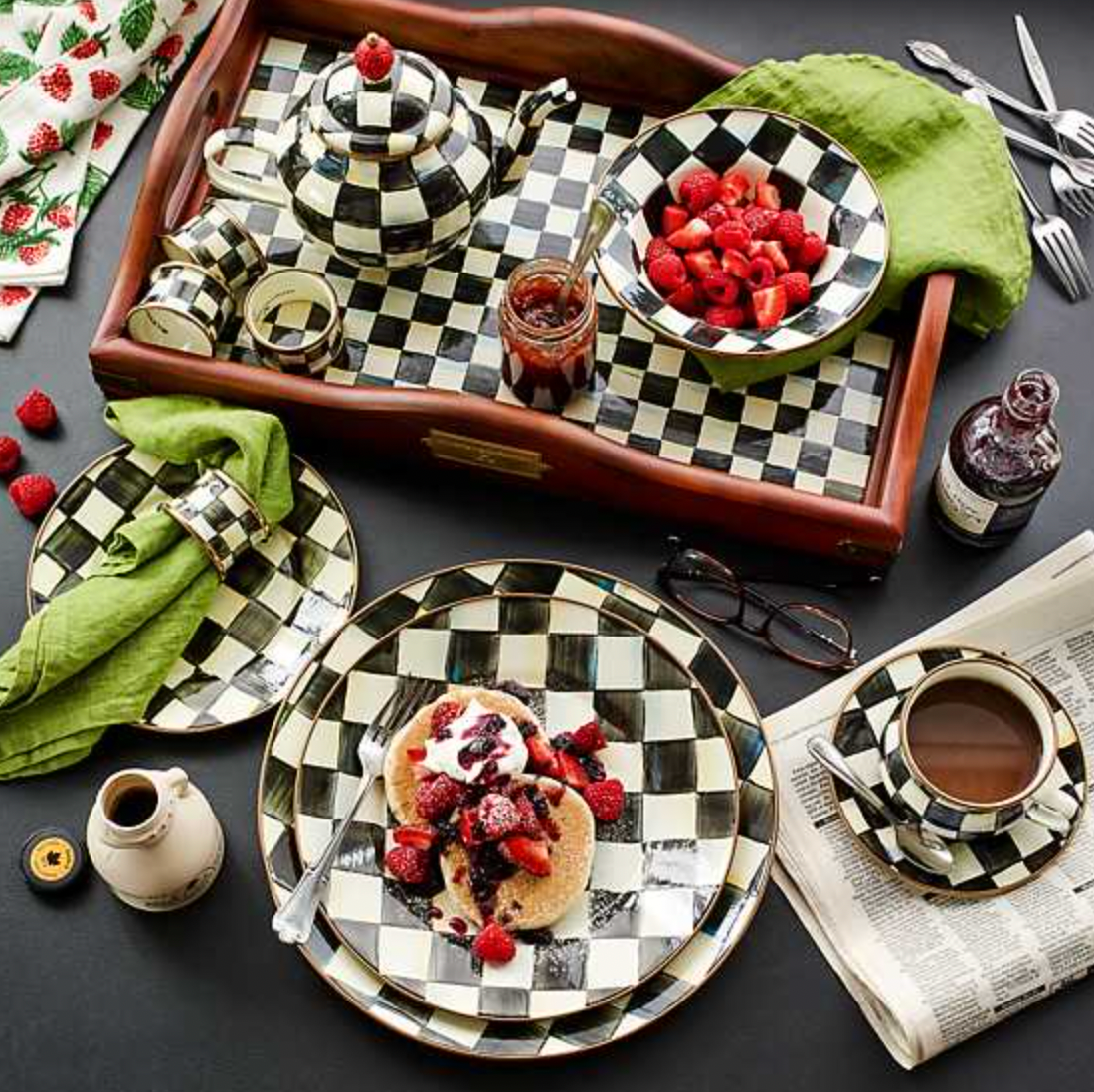 MacKenzie Childs Enamel Napkin Rings - Set of 4