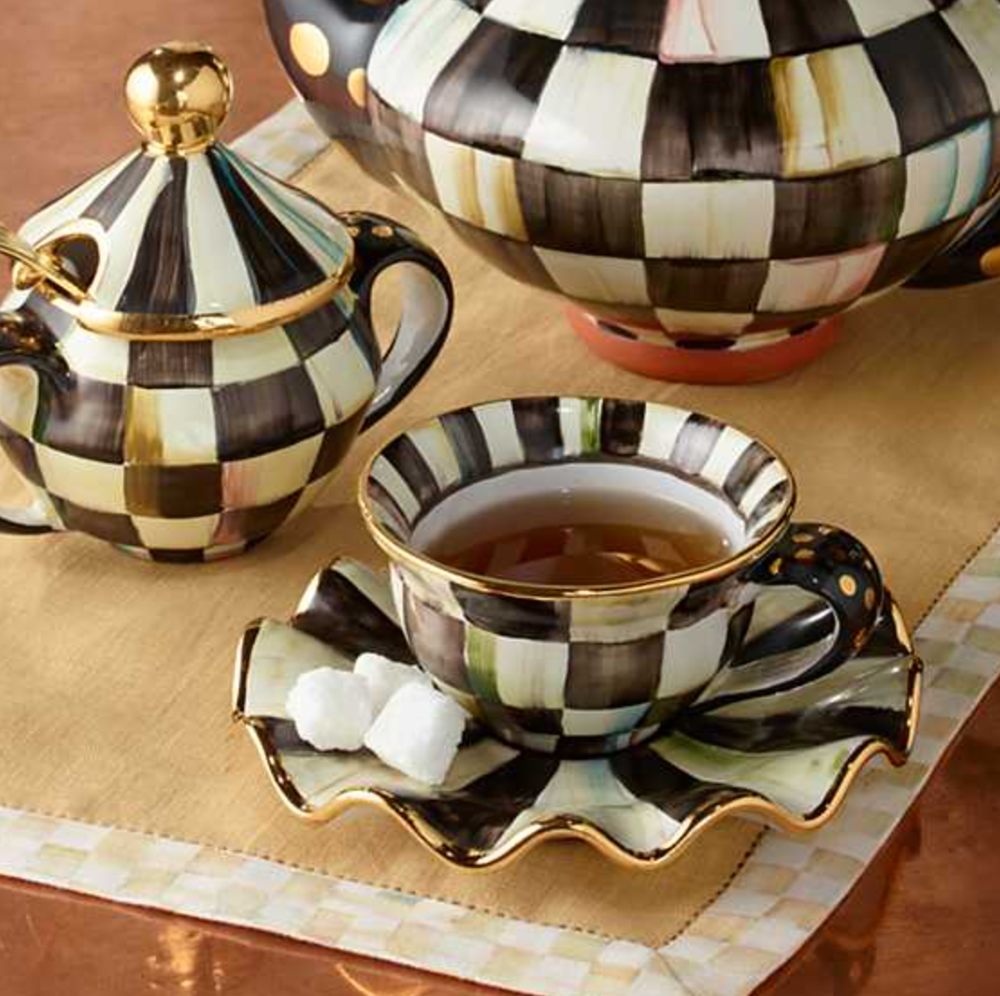 MacKenzie Childs Courtly Check Saucer