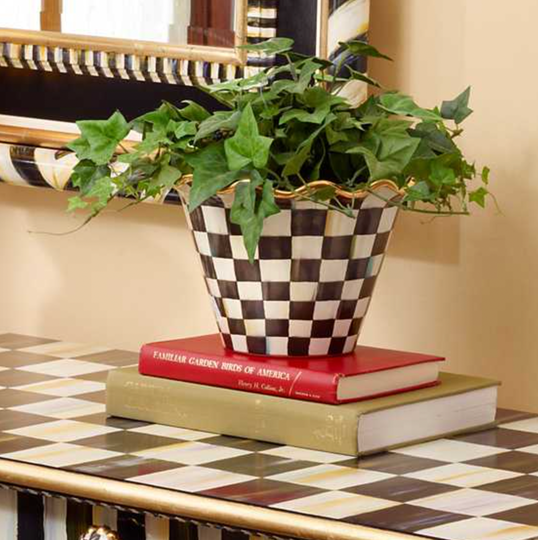 MacKenzie Childs Courtly Check Garden Pot