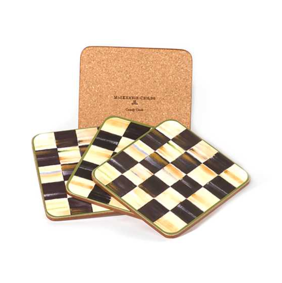MacKenzie Childs Courtly Check Cork Back Coasters