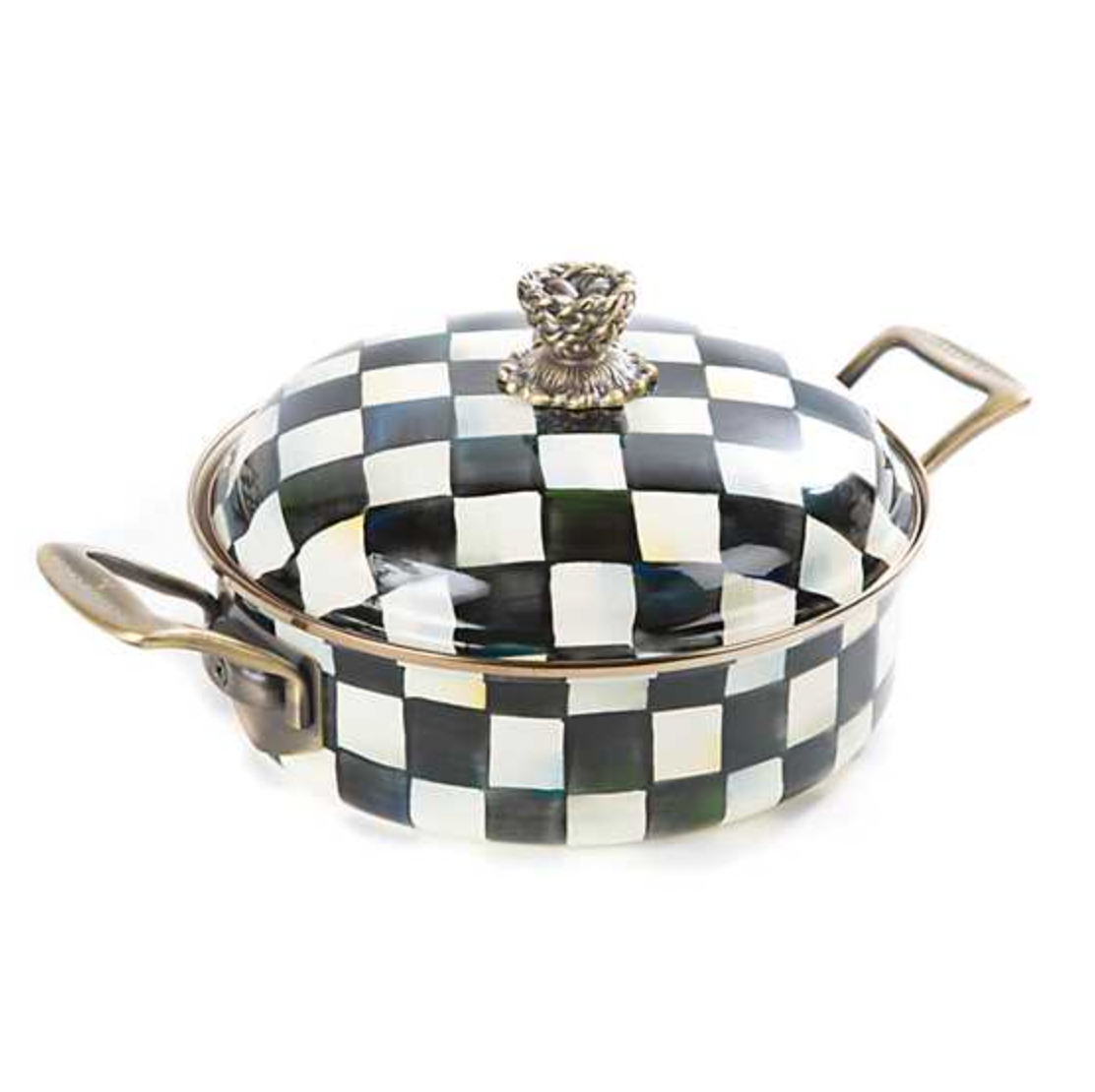 MacKenzie Childs Courtly Check Enamel Casserole