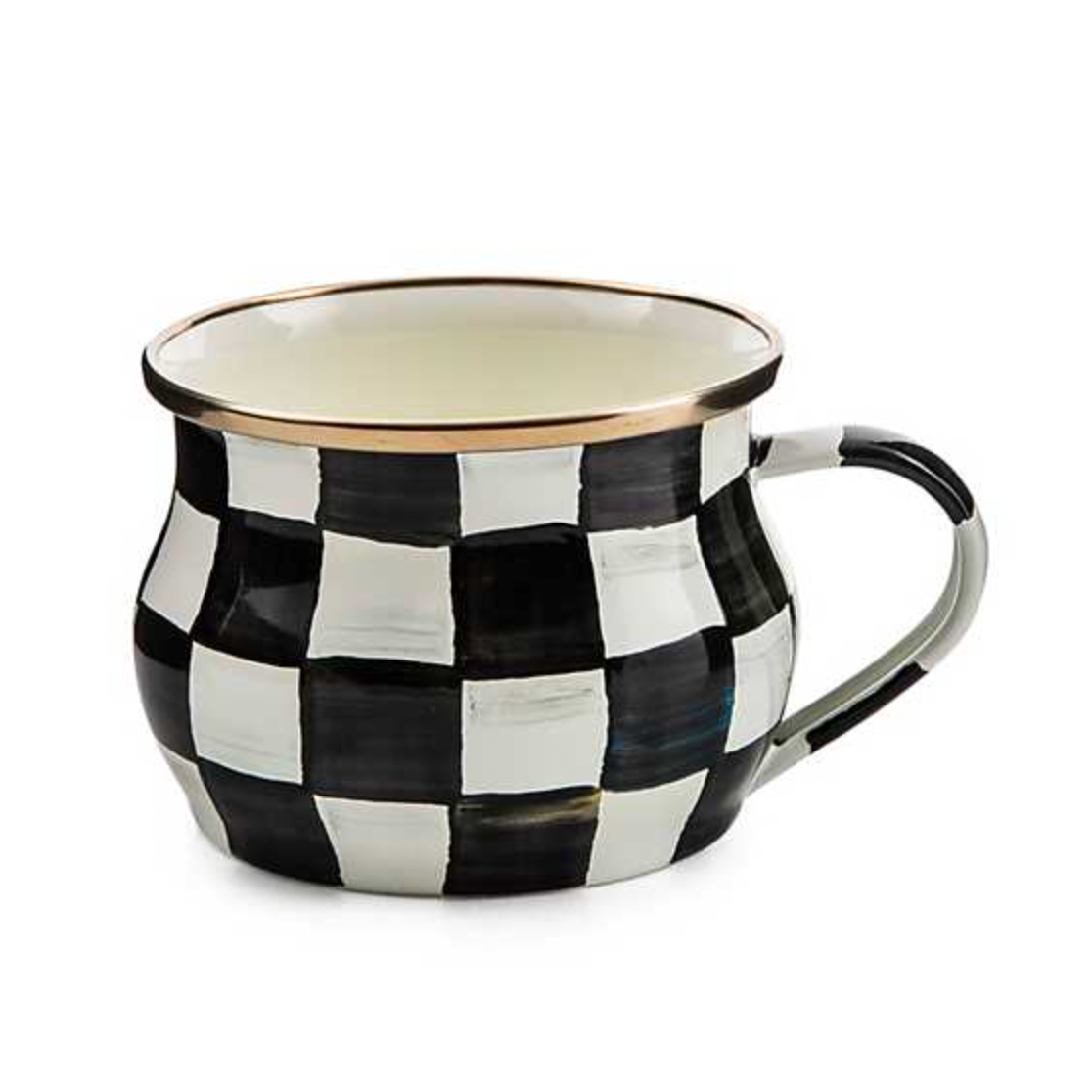 MacKenzie Childs Courtly Check Enamel Teacup