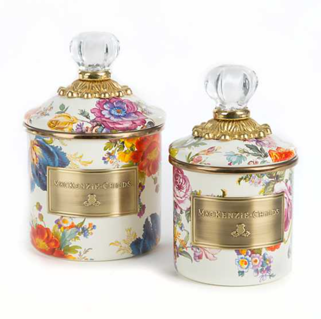 MacKenzie Childs Flower Market Enamel Canister, Demi