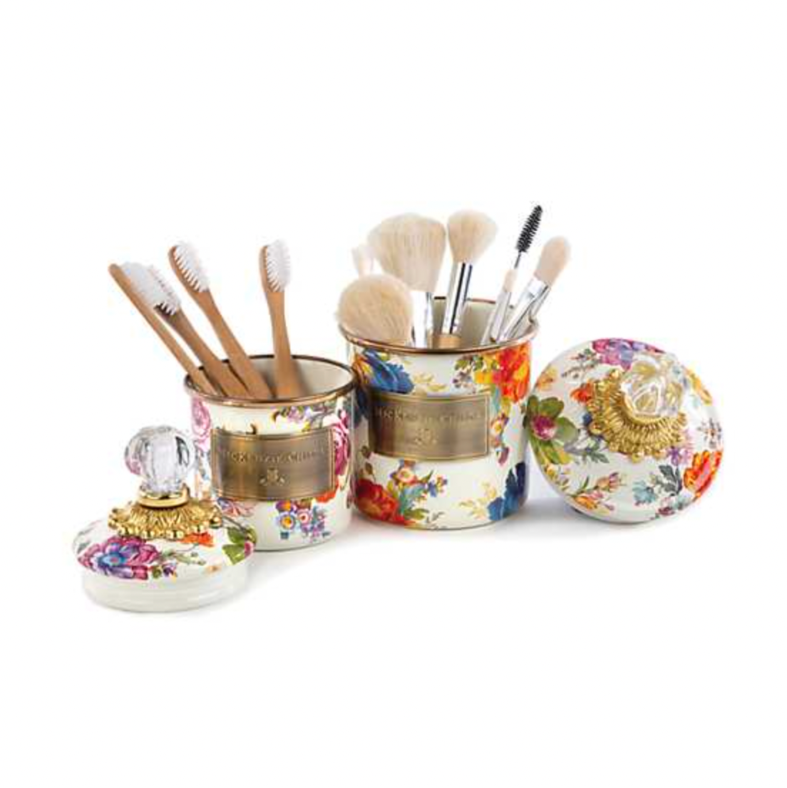 MacKenzie Childs Flower Market Enamel Canister, Demi