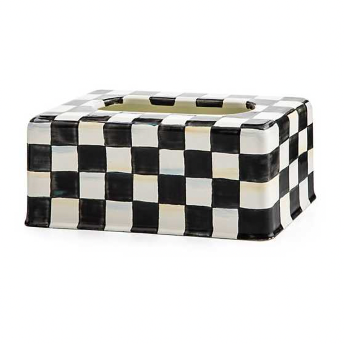 MacKenzie Childs Courtly Check Enamel Standard Tissue Box Cover
