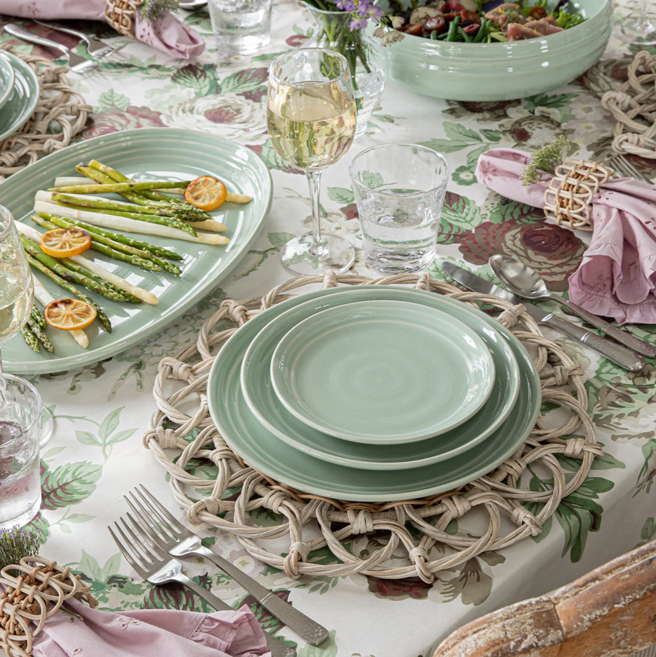 Juliska Bilbao Sage Green Side/Cocktail Plate