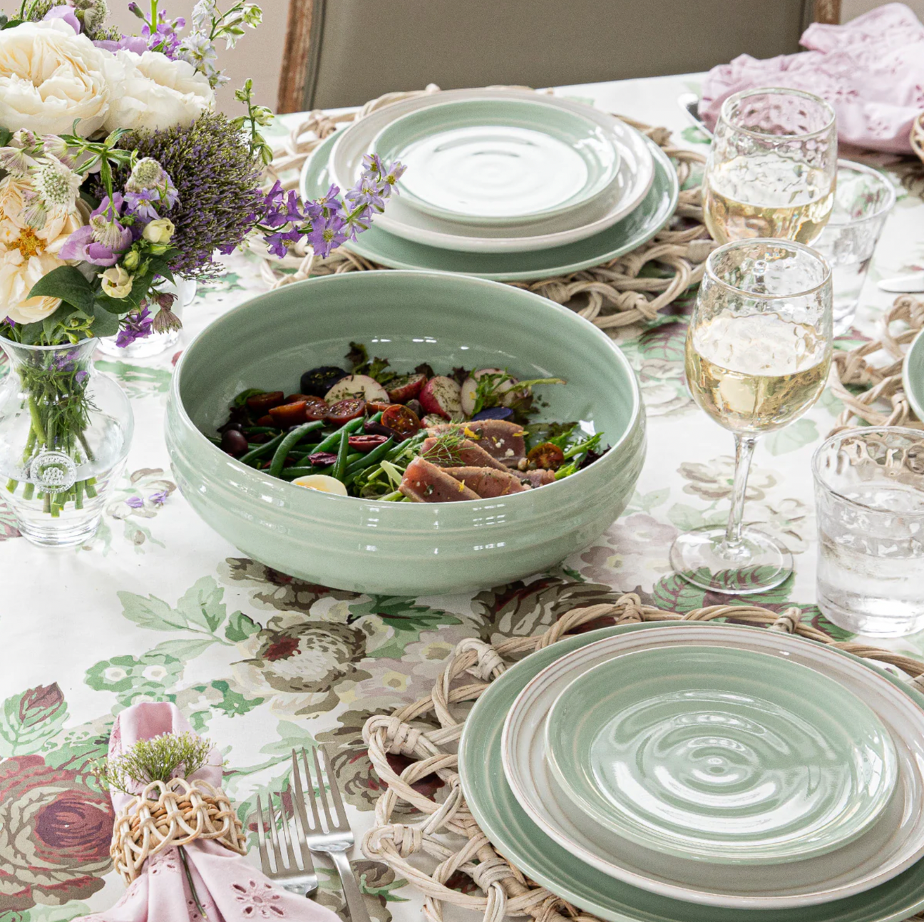 Juliska Bilbao Sage Green Serving Bowl 12"