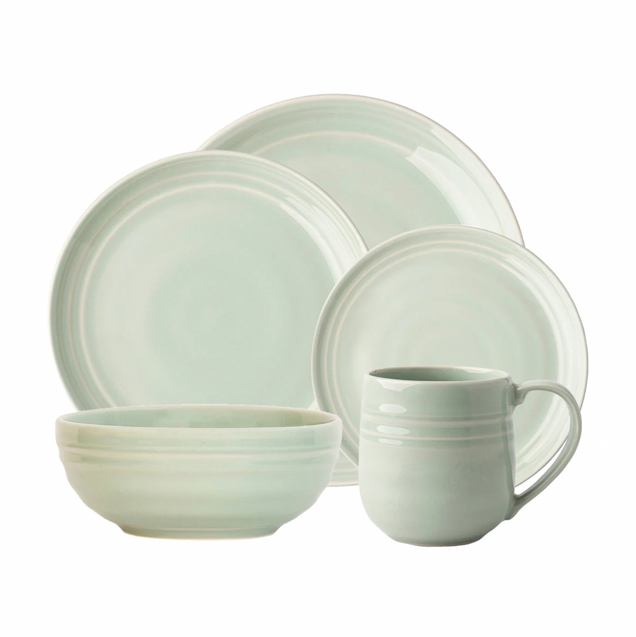 Juliska Bilbao Sage Green 5pc Place Setting