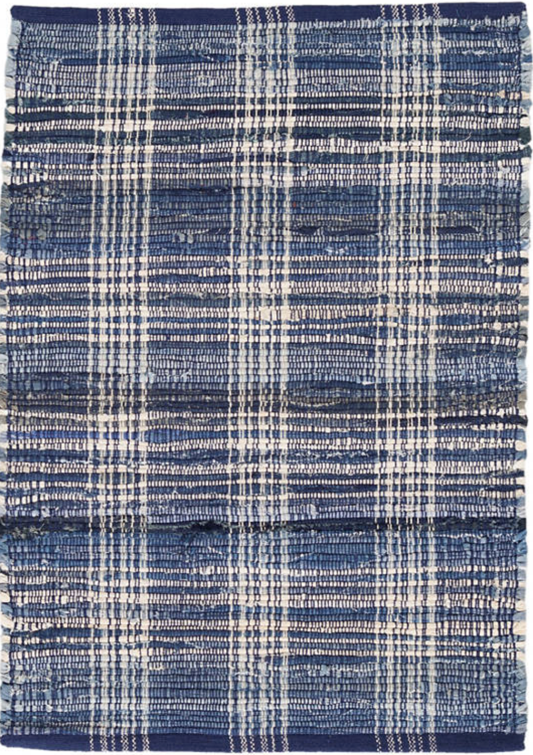 Dash & Albert Denim Plaid Woven Cotton Rug