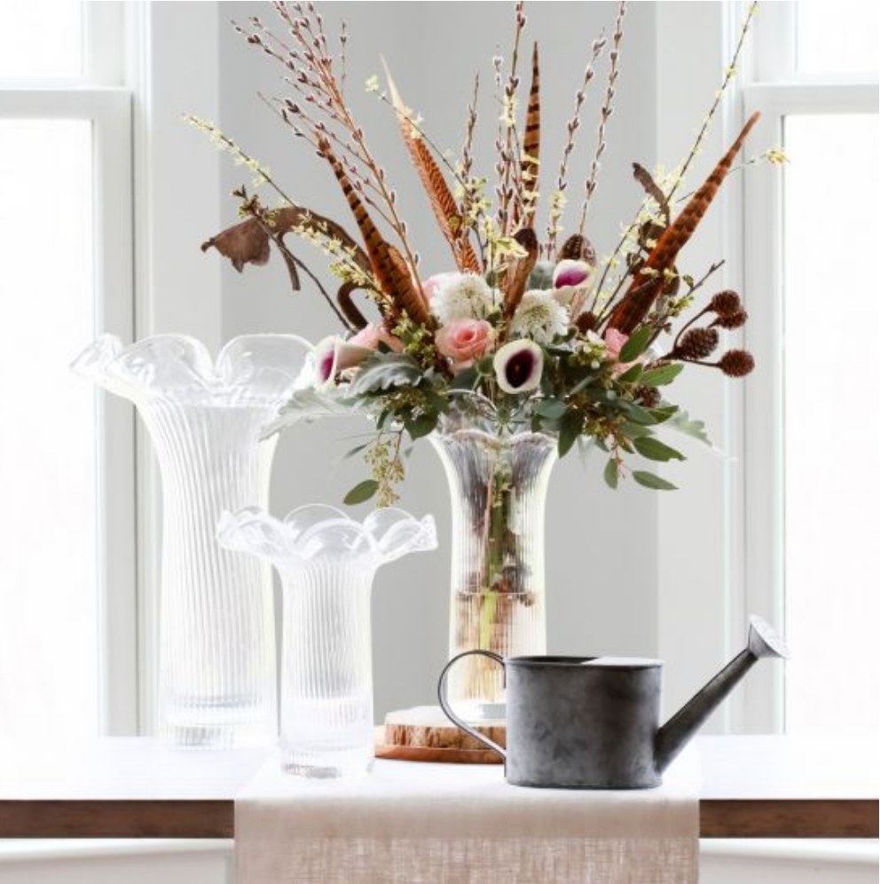 VIETRI Hibiscus Glass Small Striped Vase